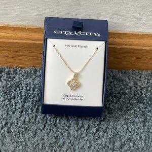 14k Gold Plated Cubic Zirconia Necklace